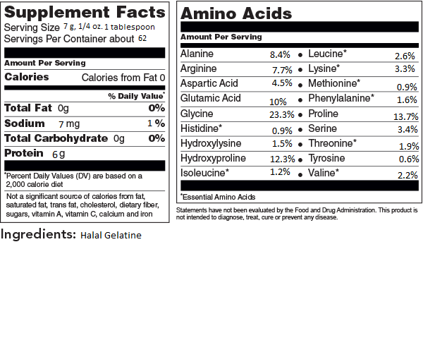 Gelatin Powder - Unflavored Certified Halal